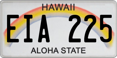 HI license plate EIA225