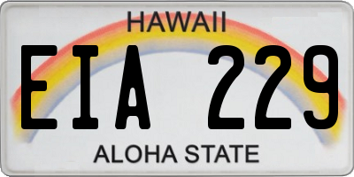 HI license plate EIA229