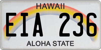 HI license plate EIA236