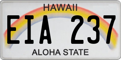 HI license plate EIA237
