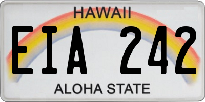 HI license plate EIA242