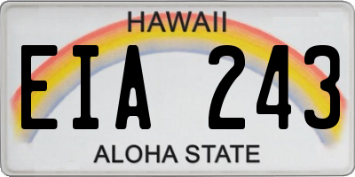 HI license plate EIA243