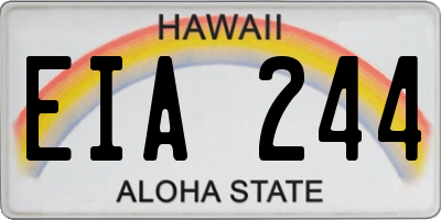 HI license plate EIA244