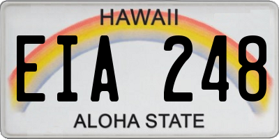 HI license plate EIA248