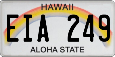 HI license plate EIA249