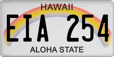 HI license plate EIA254