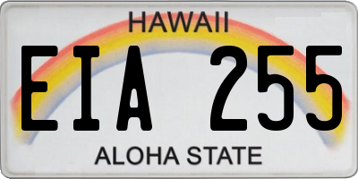 HI license plate EIA255
