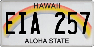 HI license plate EIA257