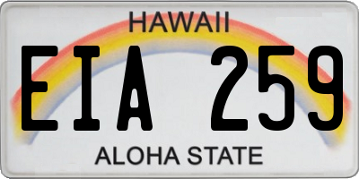 HI license plate EIA259