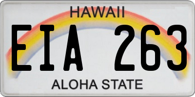 HI license plate EIA263