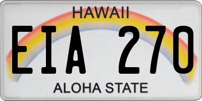 HI license plate EIA270