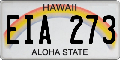 HI license plate EIA273