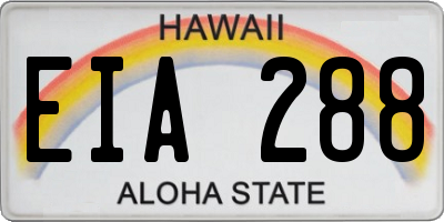 HI license plate EIA288
