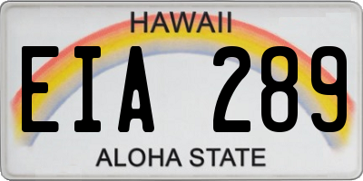 HI license plate EIA289