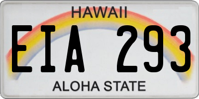 HI license plate EIA293