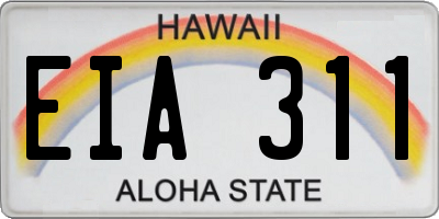 HI license plate EIA311