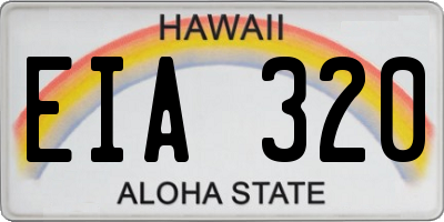 HI license plate EIA320