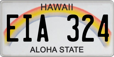 HI license plate EIA324