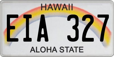 HI license plate EIA327