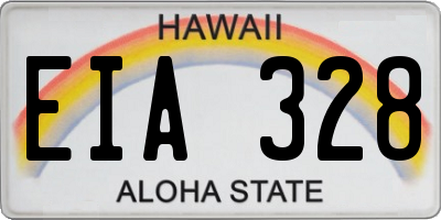 HI license plate EIA328