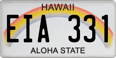 HI license plate EIA331