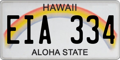 HI license plate EIA334