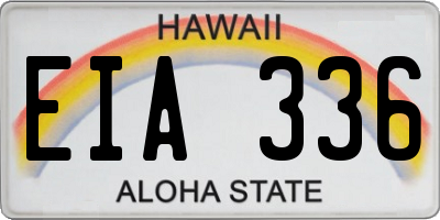 HI license plate EIA336