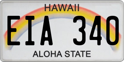 HI license plate EIA340