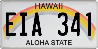 HI license plate EIA341