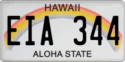 HI license plate EIA344