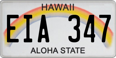 HI license plate EIA347