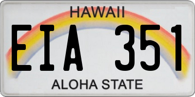 HI license plate EIA351