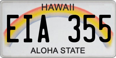 HI license plate EIA355