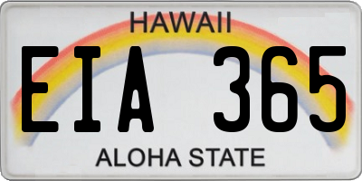 HI license plate EIA365