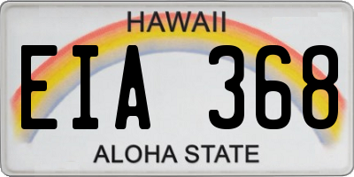 HI license plate EIA368