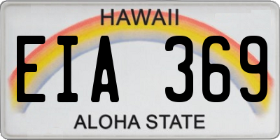 HI license plate EIA369