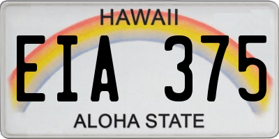 HI license plate EIA375