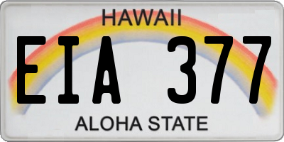 HI license plate EIA377
