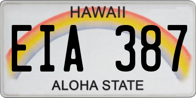 HI license plate EIA387