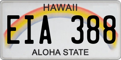 HI license plate EIA388