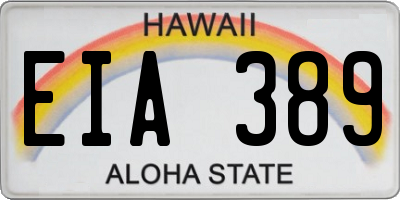 HI license plate EIA389