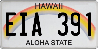 HI license plate EIA391
