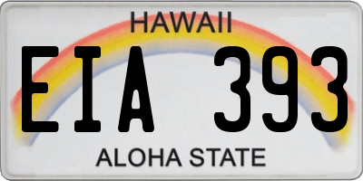 HI license plate EIA393