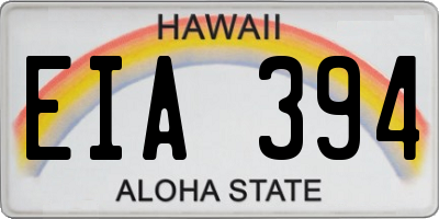 HI license plate EIA394