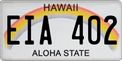 HI license plate EIA402