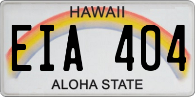 HI license plate EIA404