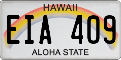 HI license plate EIA409
