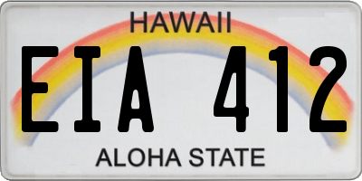 HI license plate EIA412