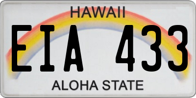 HI license plate EIA433