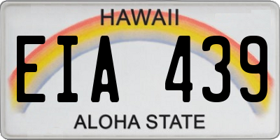 HI license plate EIA439